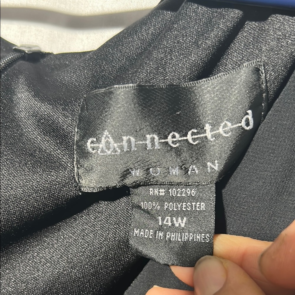 Connected Women Apparel Elegant Black Midi Dress Size 14W Preowned - Picture 2 of 9